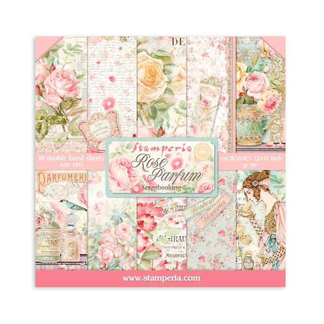Blocco 10 fogli 30,5x30,5 (12"x12") Double Face - Rose parfum
