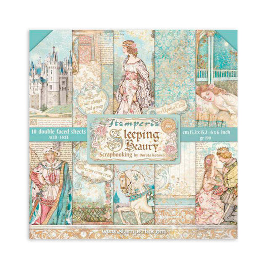 Blocco 10 fogli 15,24x15,24 (6"x6") Double Face - Sleeping Beauty