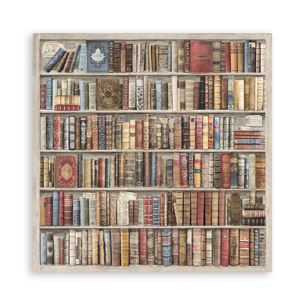 confezione 4 fogli tessuto 30x30-vintage library