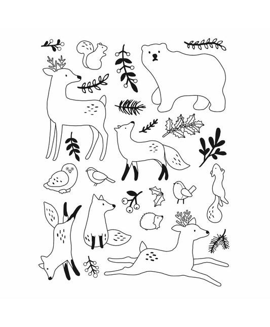 timbro silicone animali della foresta